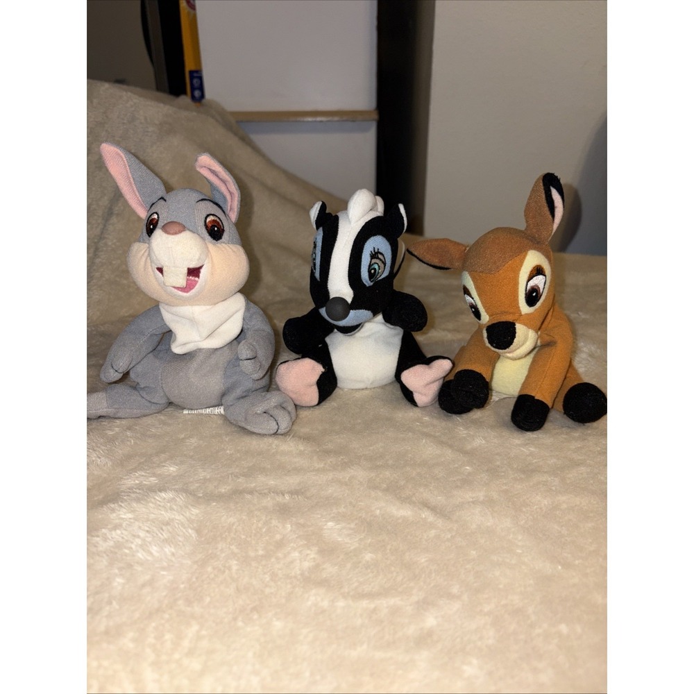 Vintage Disney Bambi And Friends Beanbag Plush, Set Of 3